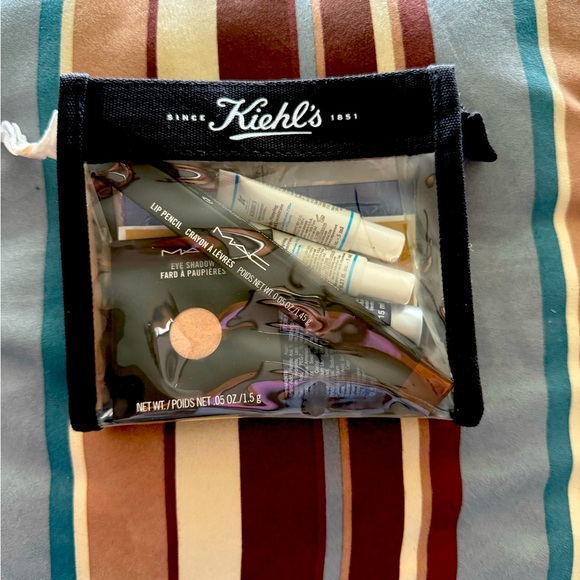 Kiehl's Black Transparent Travel Cosmetic Bag with a Twist of Mac Cosmetics - Picture 1 of 1